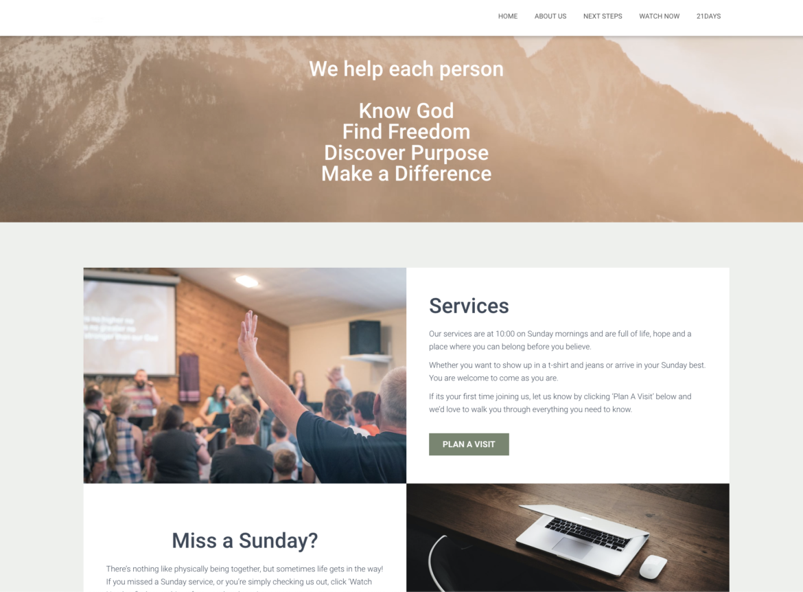 Home page for Cody Foursquare Church in Cody, WY